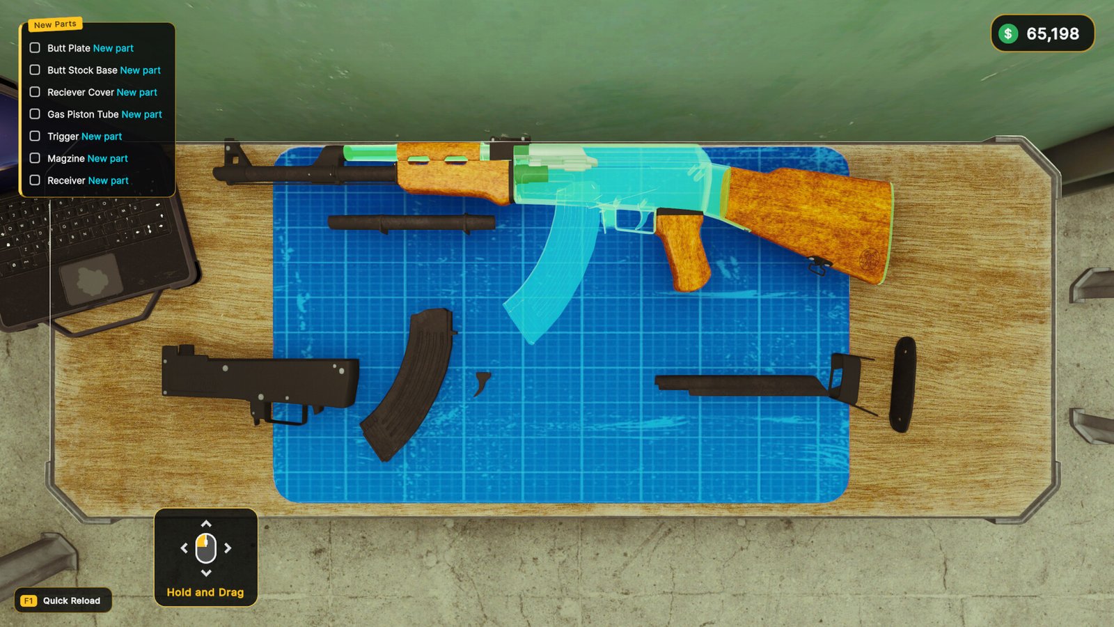 Interactive assembly on the Gun Restoration workbench